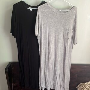 two for the price of one!! grey & black tshirt dresses